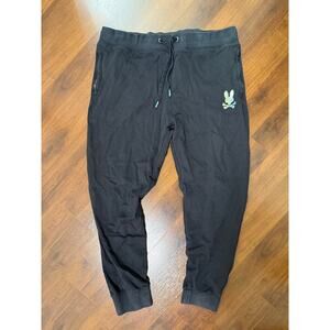 Psycho Bunny Men's Joggers Sweatpants Black Sz 3XL Casual Comfort Lounge